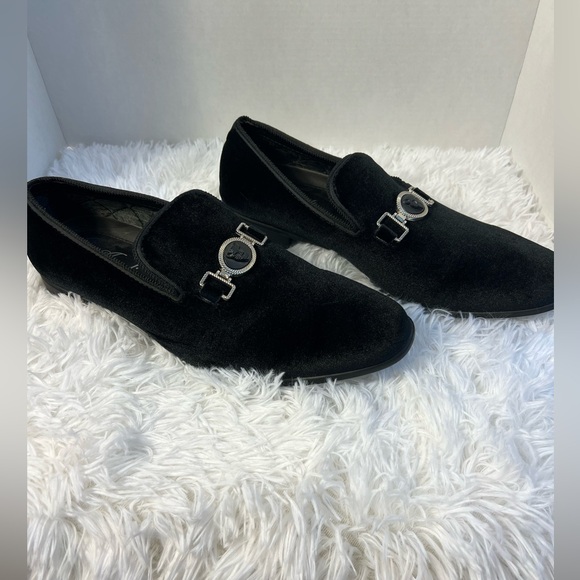 Men’s Amali Aller black velvet dress shoes, dress loafers, tuxedo shoes, size 12 main image 5